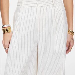 Madewell Cream Striped Flare Pants